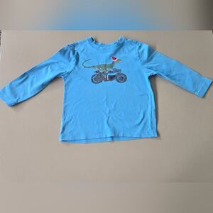 Hanna Andersson Blue Long Sleeve Tee with Scooter Design